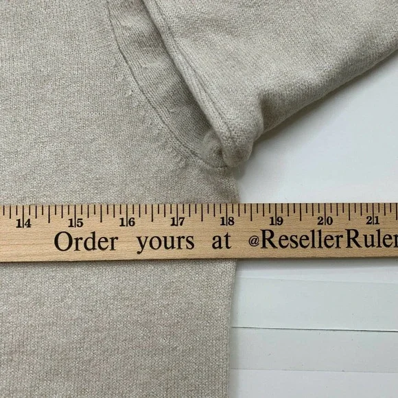 Loft Pullover Sweater Size Medium Tan Jeweled - Picture 6 of 8